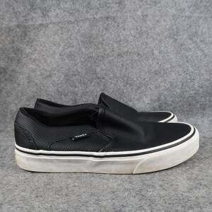 Vans Shoes Womens 6.5 Slip On Sneakers Casual Skate Perforated Leather Black